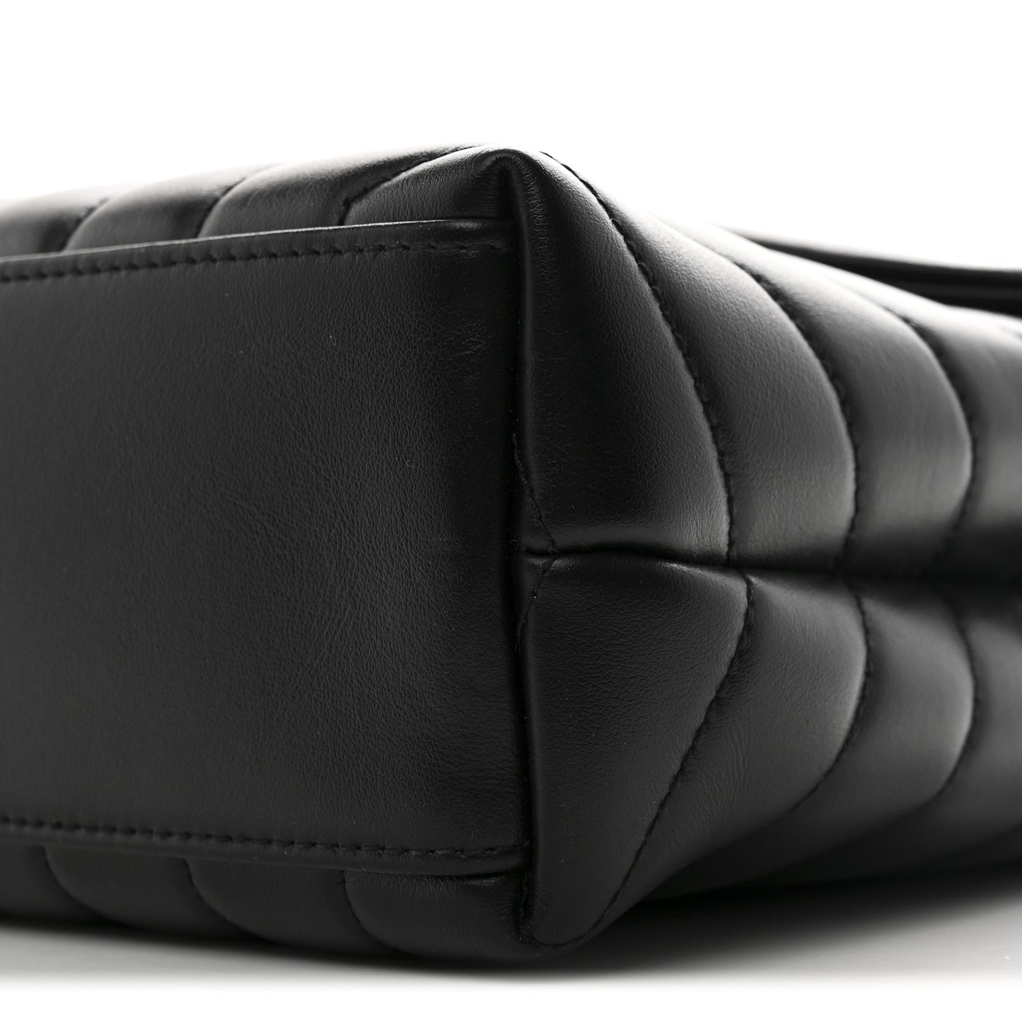 Calfskin Y Quilted Monogram Small Loulou Chain Satchel Black
