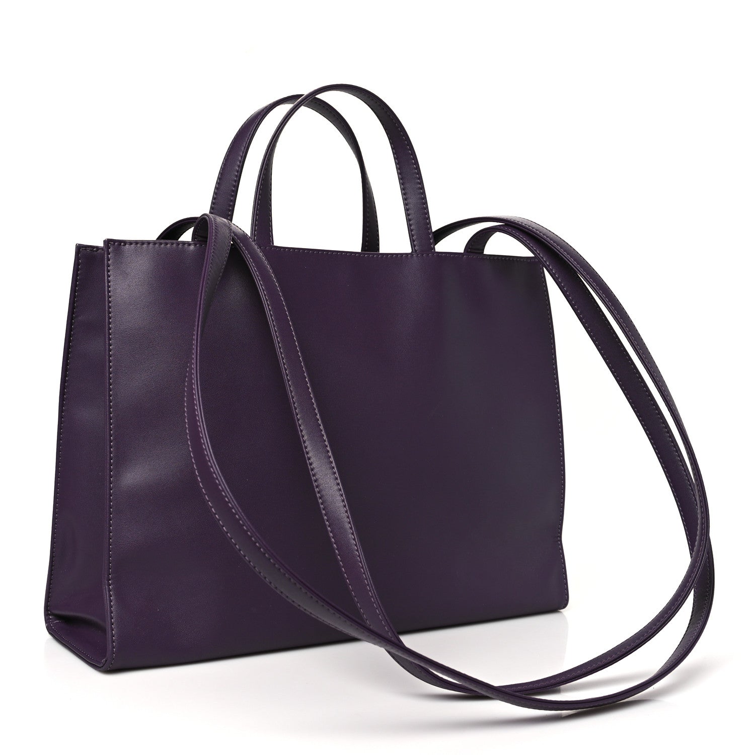 Telfar Vegan Leather Medium Shopping Bag Eggplant 2 of 13