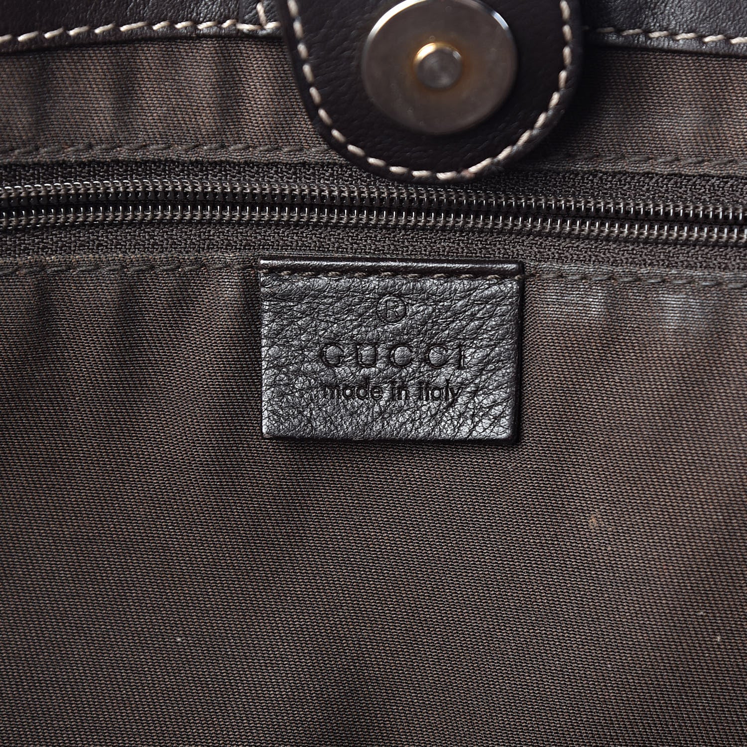 Gucci Monogram Medium D Gold Tote Bag Brown 6 of 15