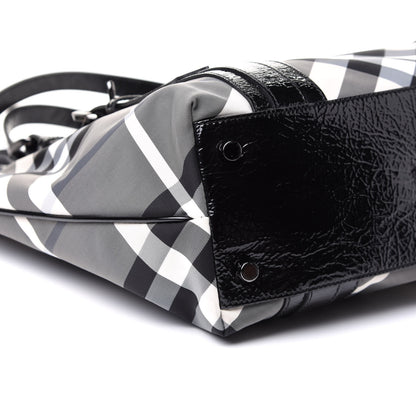 Burberry Patent Trim Smoked Check Tote Black 6 of 12