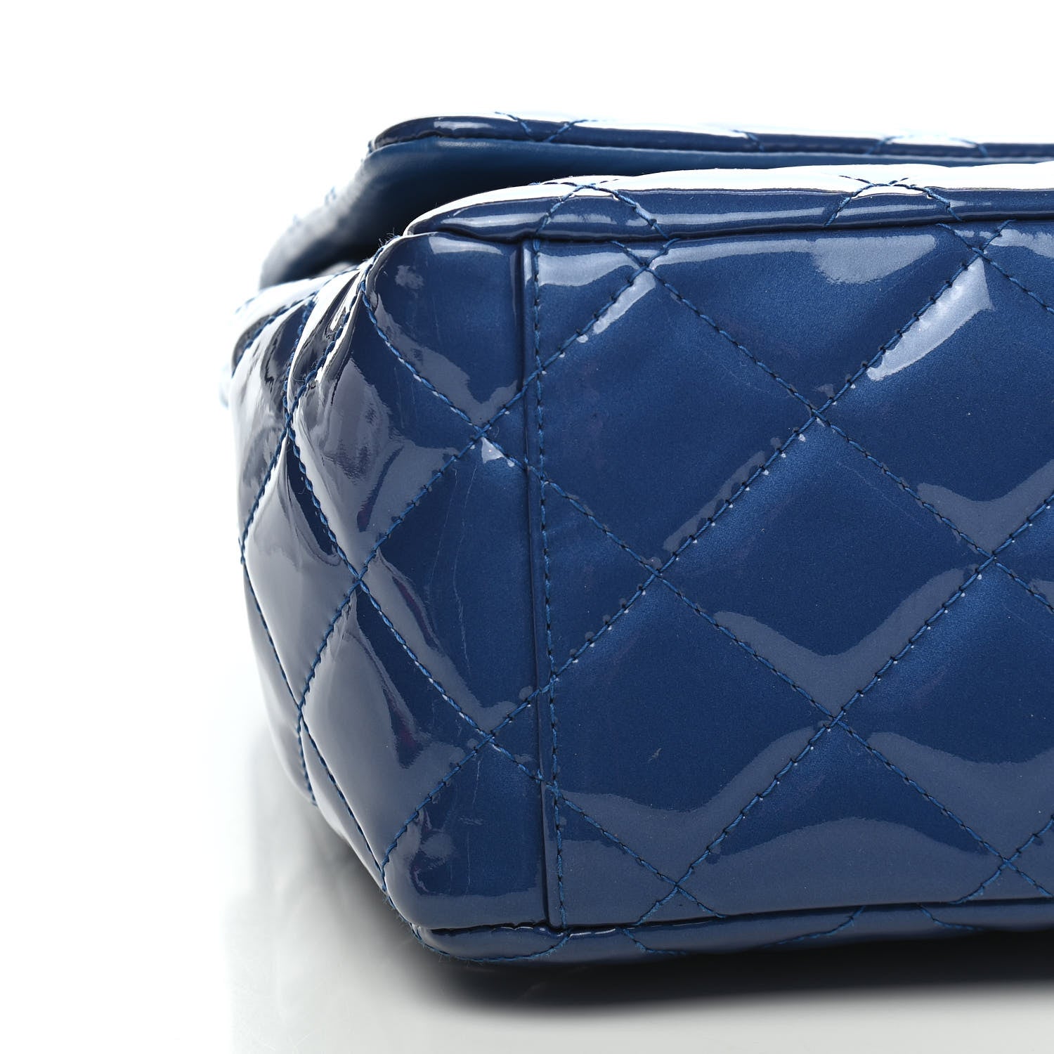 Chanel Patent Quilted Maxi Double Flap Blue 7 of 8