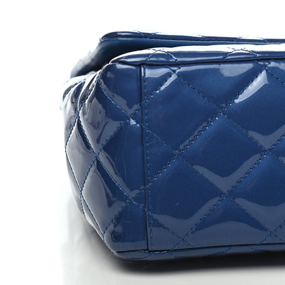 Chanel Patent Quilted Maxi Double Flap Blue 7 of 8