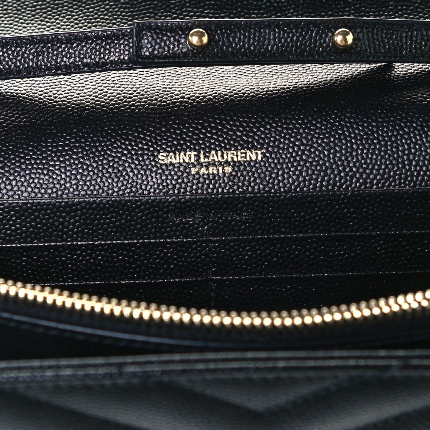 Grain De Poudre Matelasse Chevron Monogram Chain Wallet Black