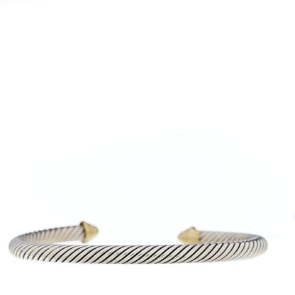 David Yurman Sterling Silver 14K Yellow Gold 5mm Cable Classics Bracelet 2 of 3