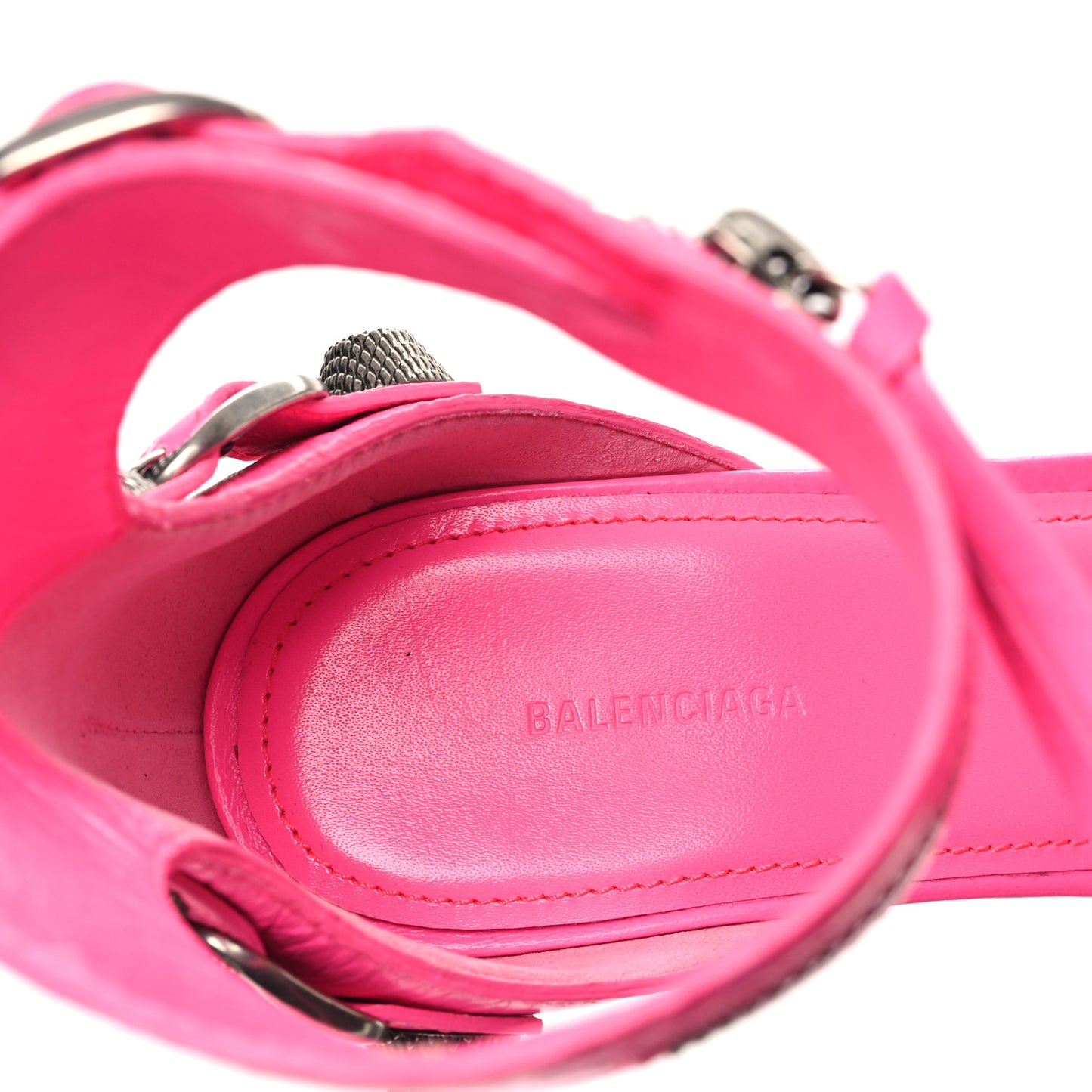 Agneau Arena Cagole 110mm Sandals 37 Fluo Pink