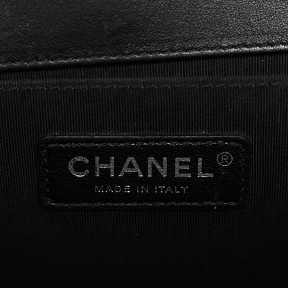 Chanel Calfskin Pleated Medium Boy In Rome Flap Black White 6 of 11