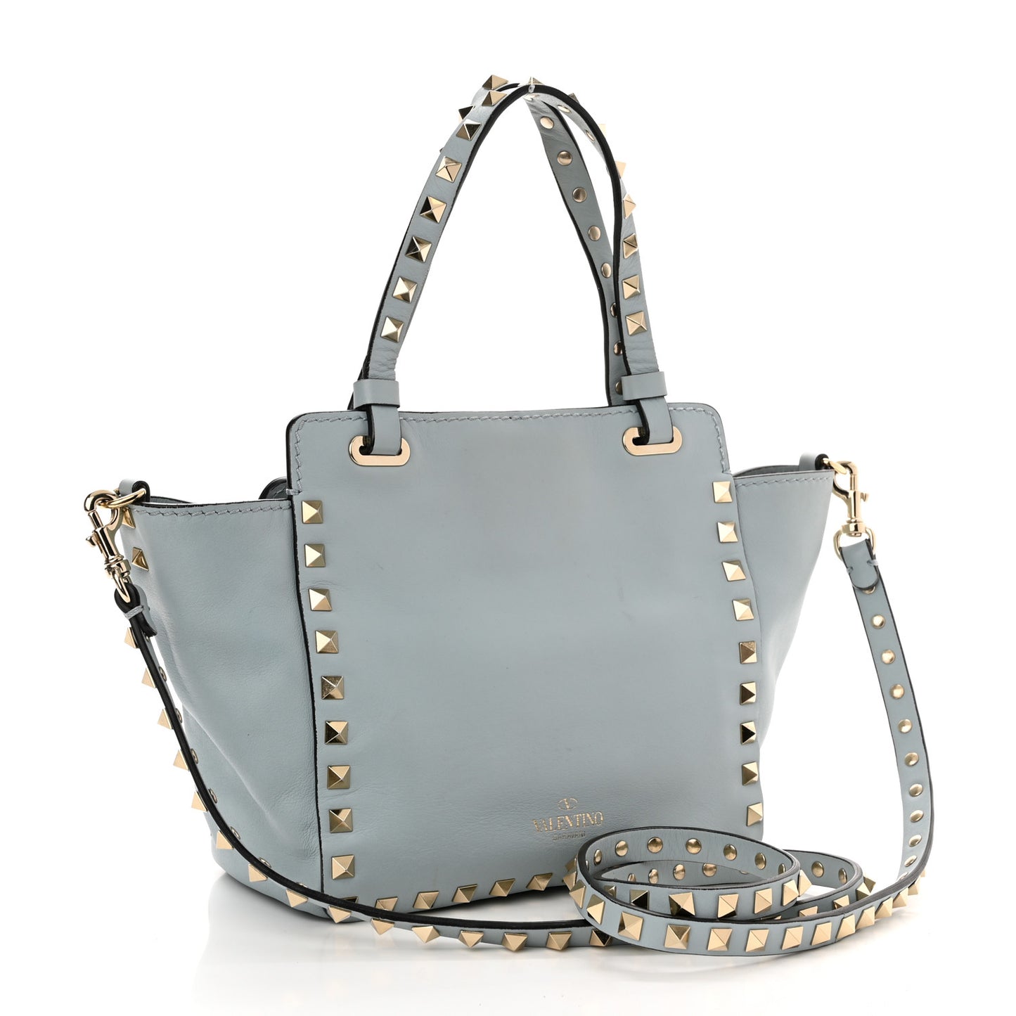 Vitello Mini Rockstud Tote Sky Sorbet