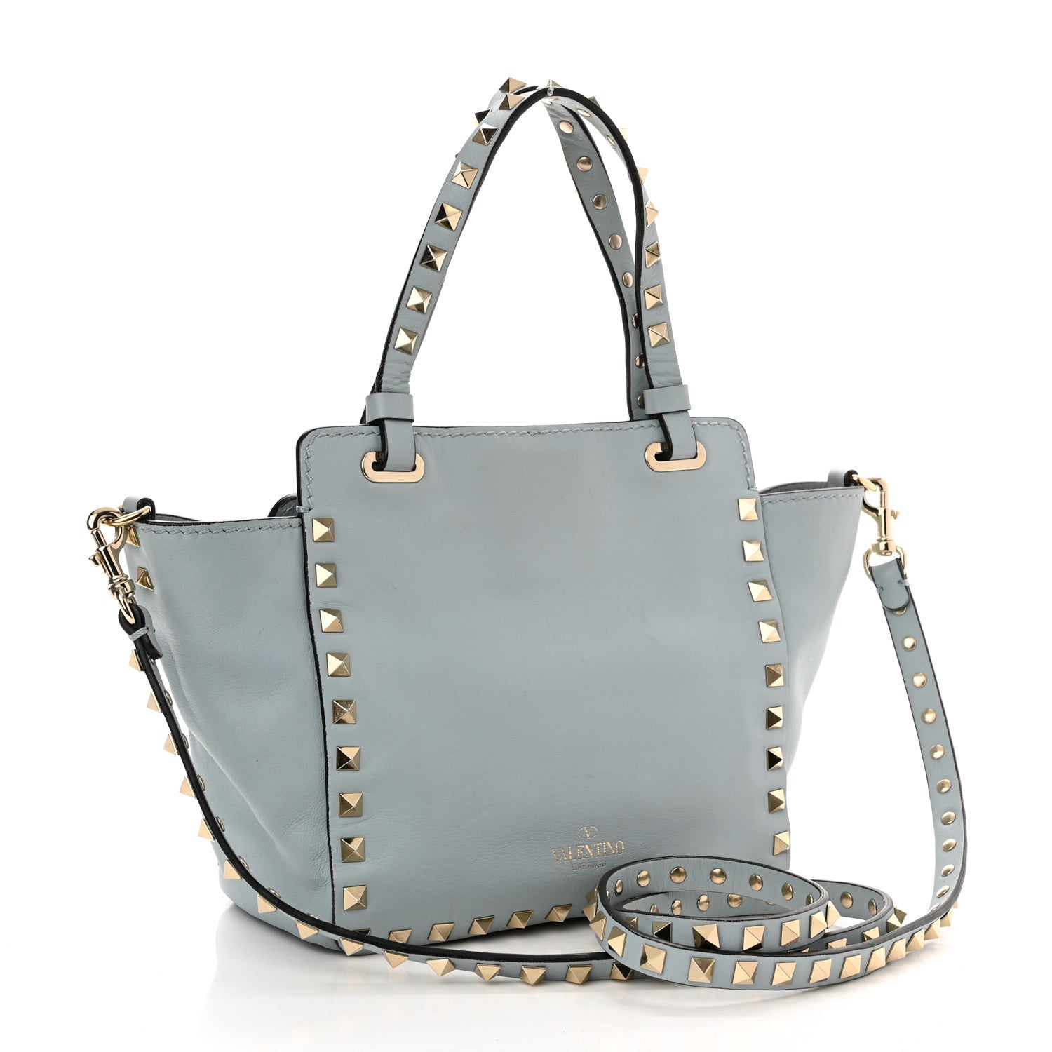 Valentino Garavani Vitello Mini Rockstud Tote Sky Sorbet 3 of 9