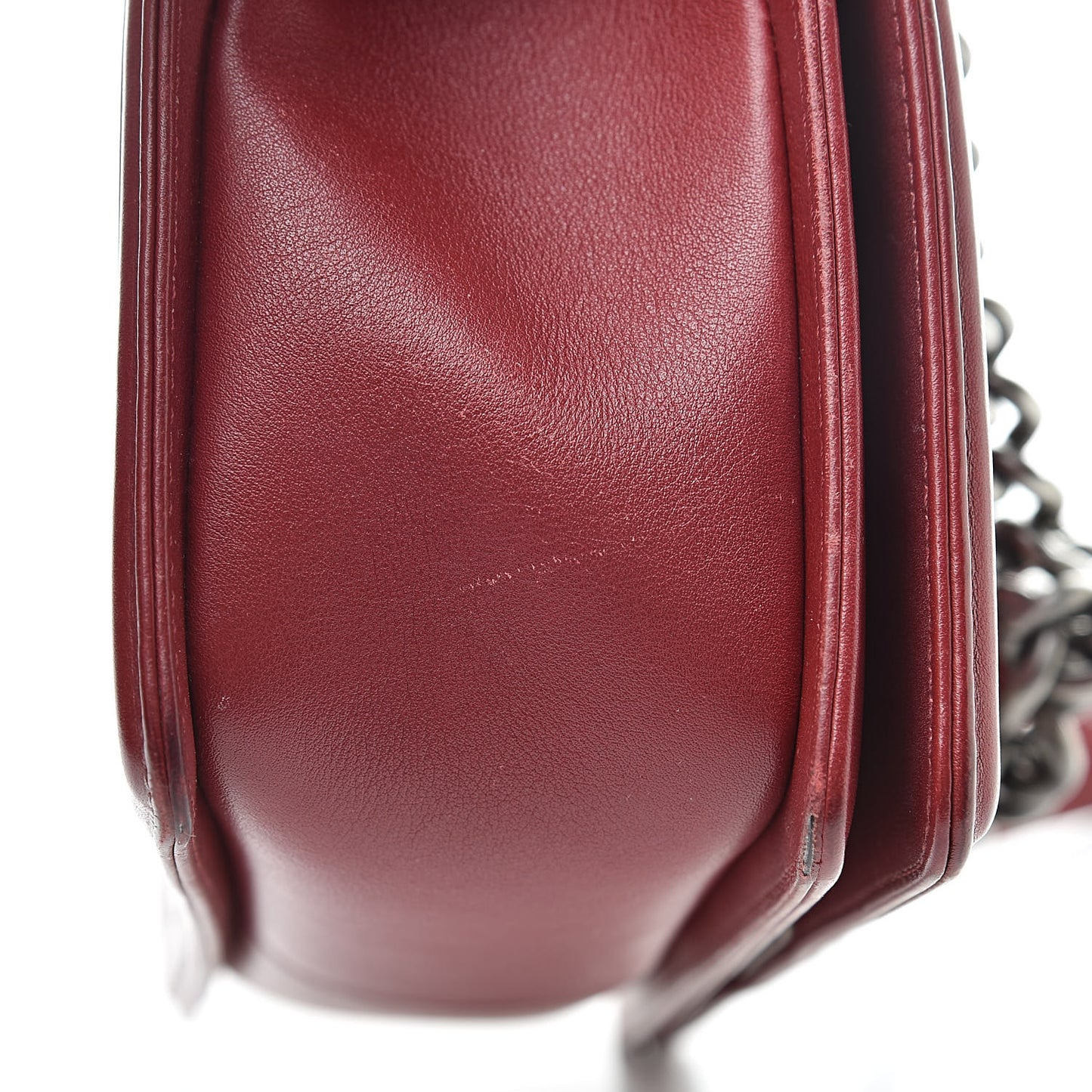 Calfskin Chevron Quilted Medium Boy Flap Red