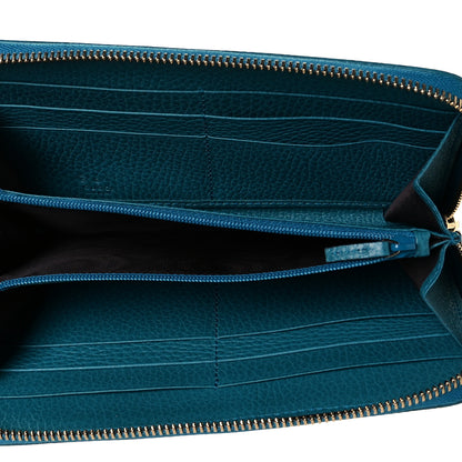 Gucci Monogram Dollar Calfskin Zip Around Wallet Beige Ebony Deep Cobalt 5 of 9