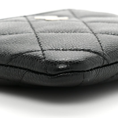 Chanel Caviar Quilted Zip Card Holder Wallet Black 9 of 10