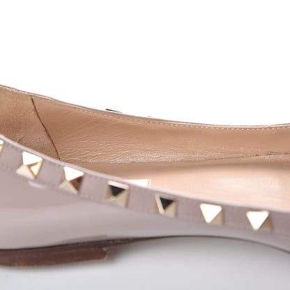 Valentino Garavani Patent Rockstud Ballerina Flats 36.5 Poudre 9 of 11