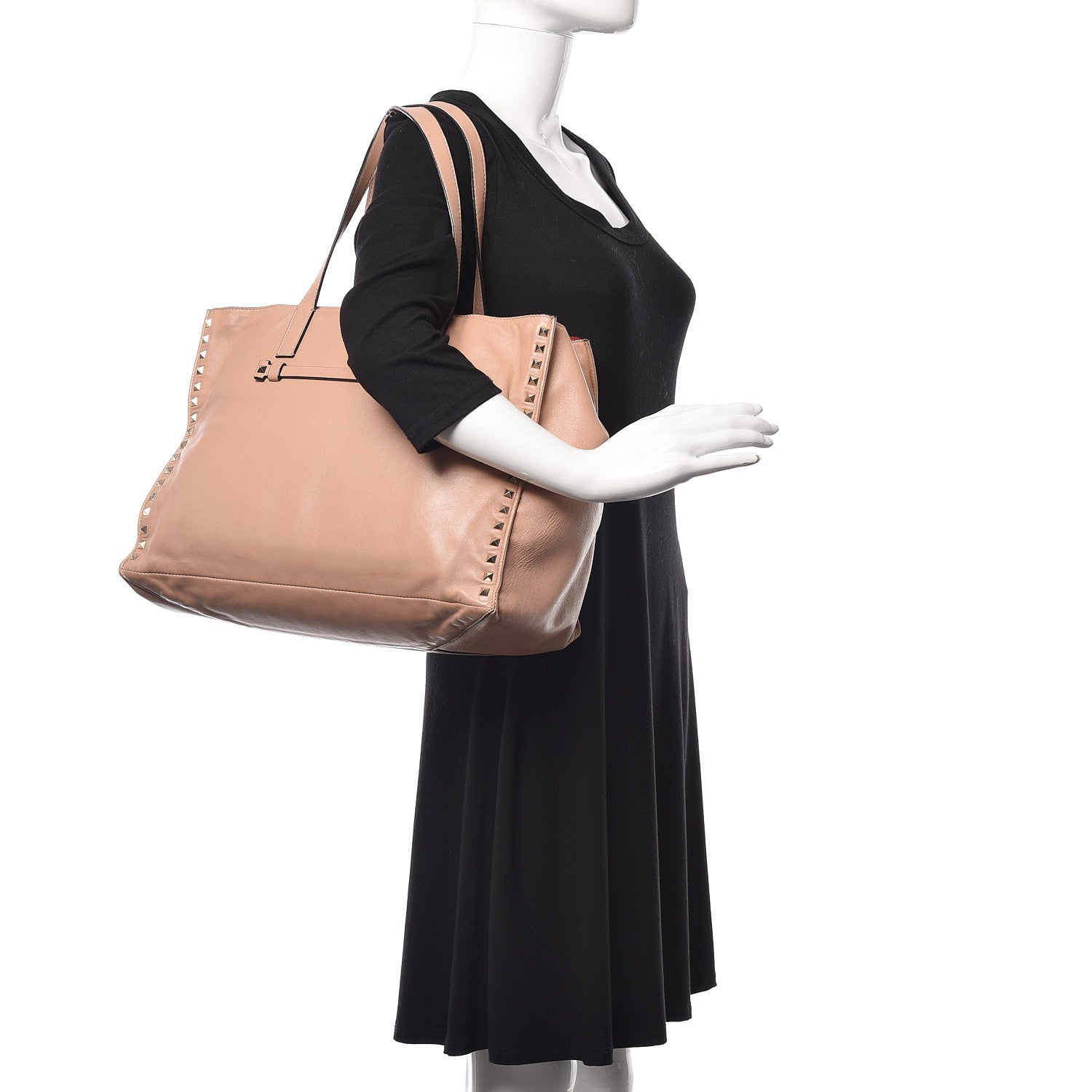 Valentino Garavani Nappa Medium Rockstud Soft Tote Soft Noisette 2 of 18