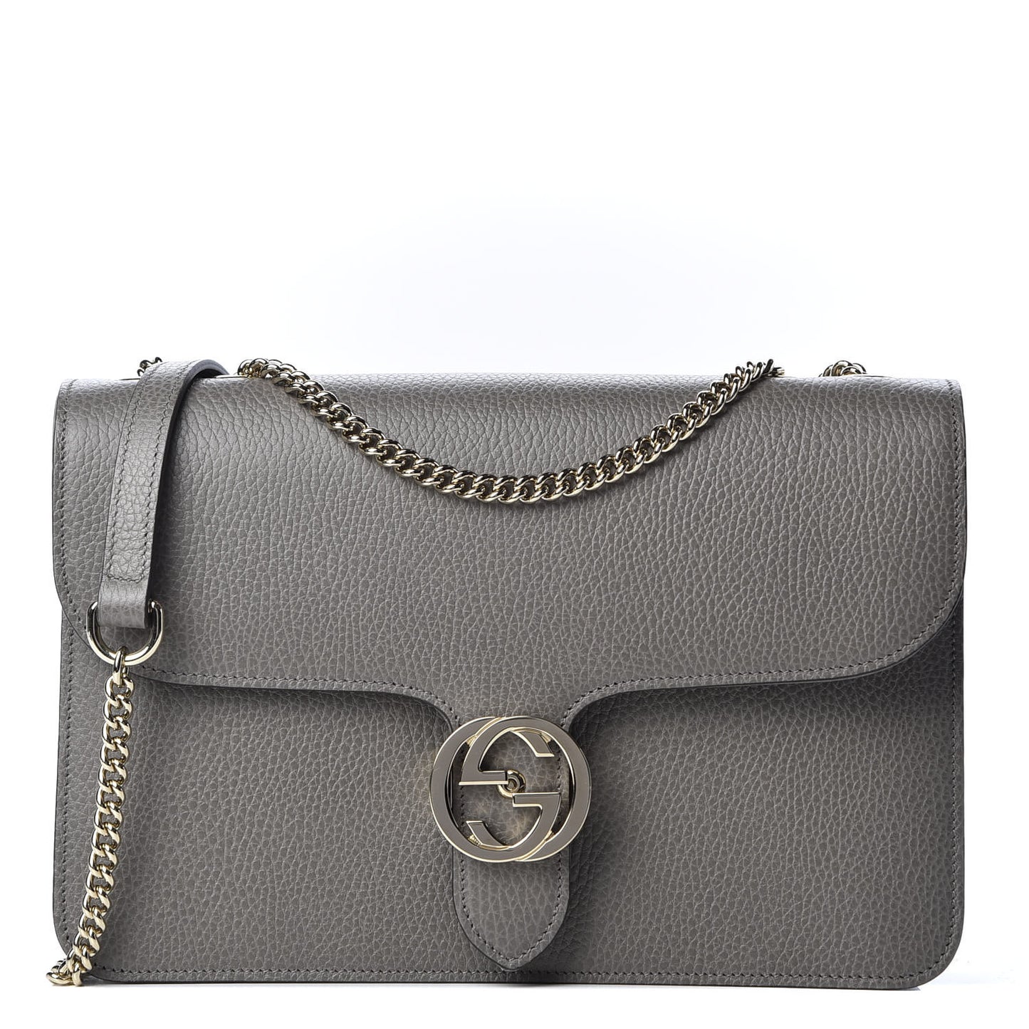 Dollar Calfskin Interlocking G Shoulder Bag Loess