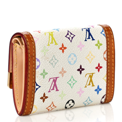 Louis Vuitton Monogram Multicolor Porte-Monnaie Plat Coin Purse White 4 of 15