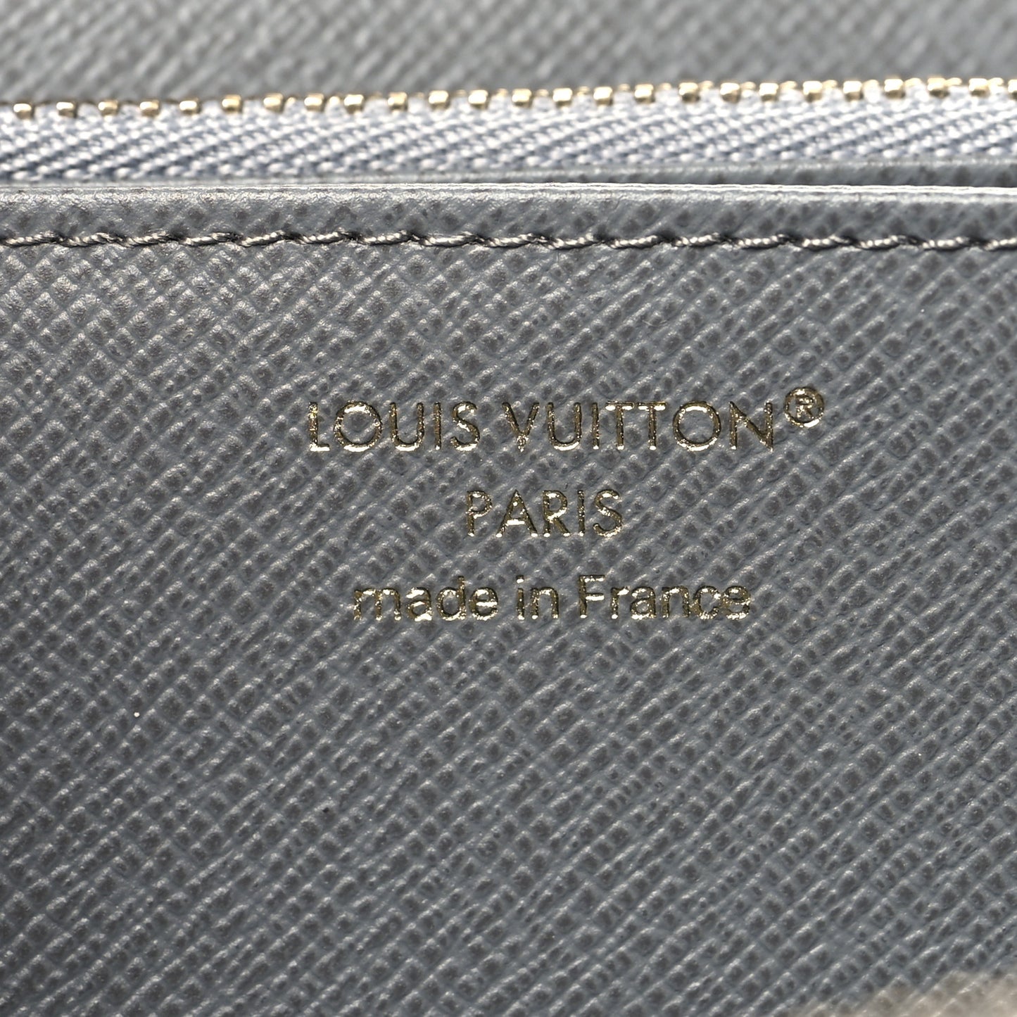 Monogram Denim Zippy Wallet Washed Gray