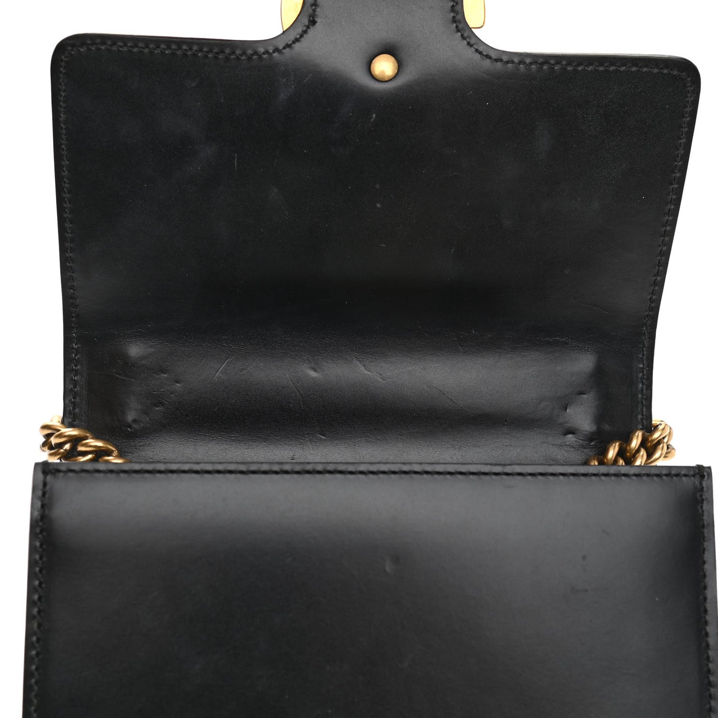 Knight Calfskin Small GG Marmont Chain Handle Bag Black