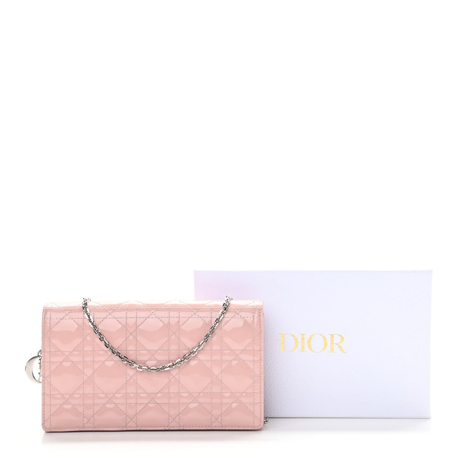 Christian Dior Patent Cannage Lady Dior Convertible Clutch Light Pink 13 of 13