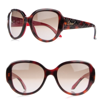 Christian Dior Resin Cannage Lady In Dior 1 Sunglasses Tortoise Red 1 of 9