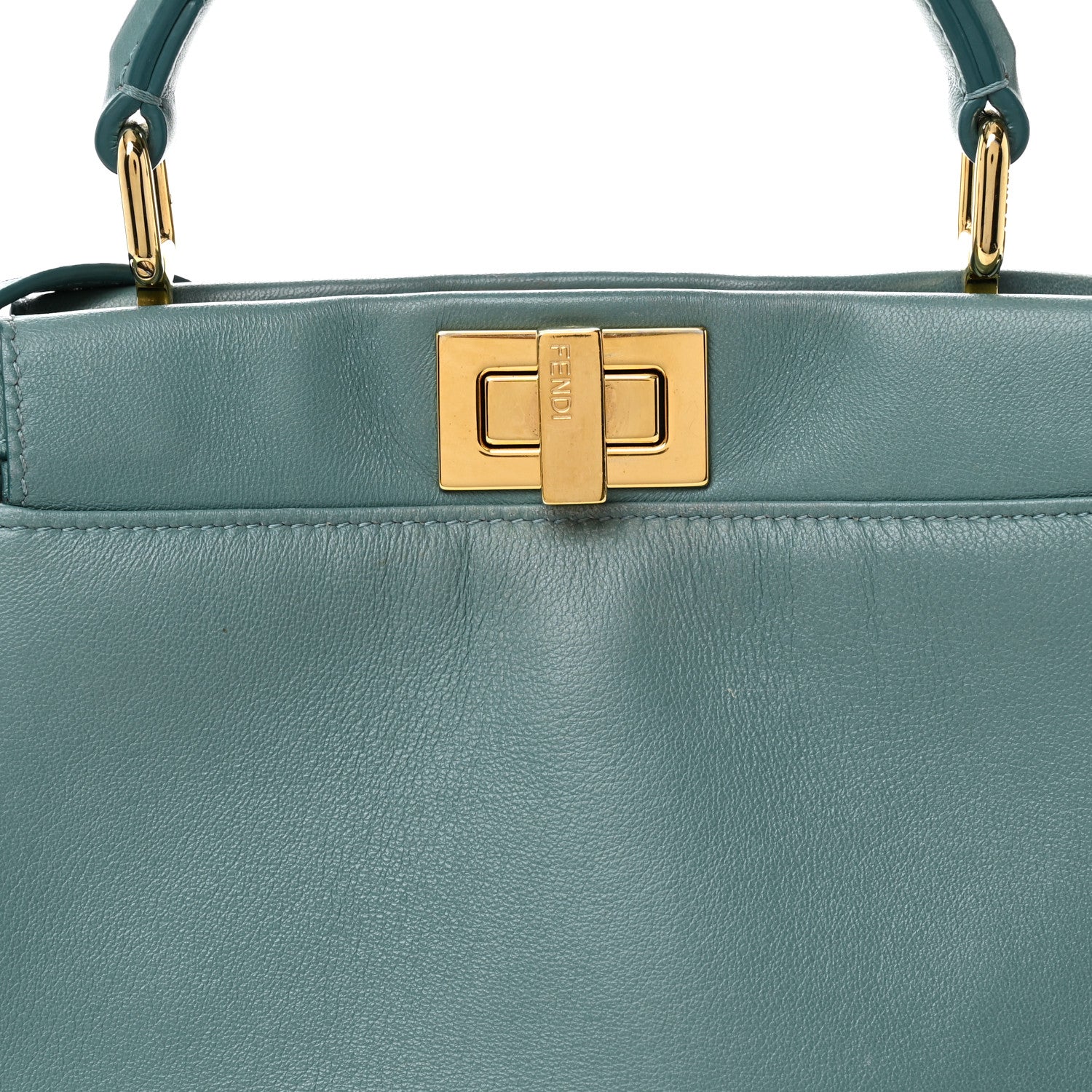 Fendi Nappa Mini Peekaboo Iconic Satchel Pound 8 of 13