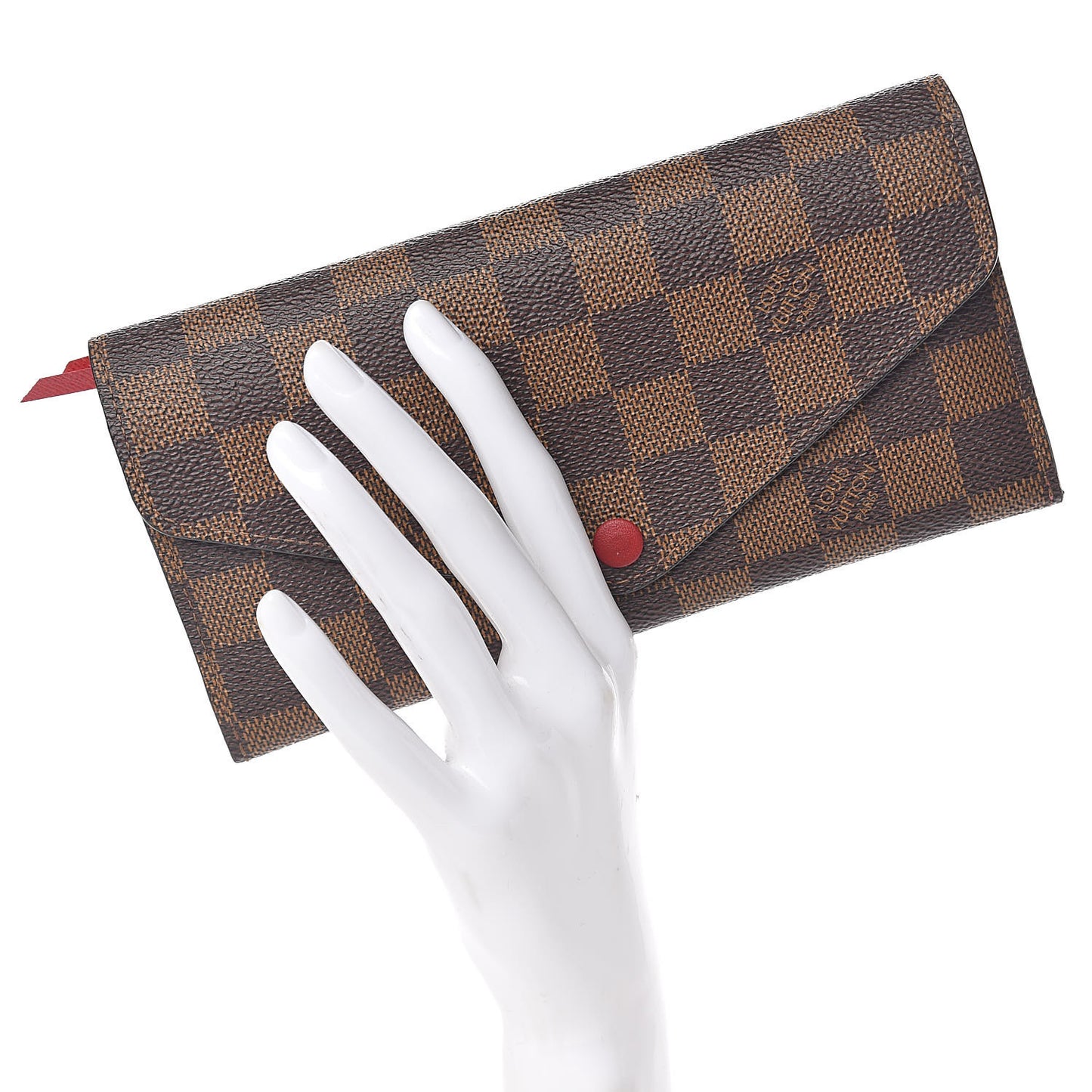 Damier Ebene Josephine Wallet Red