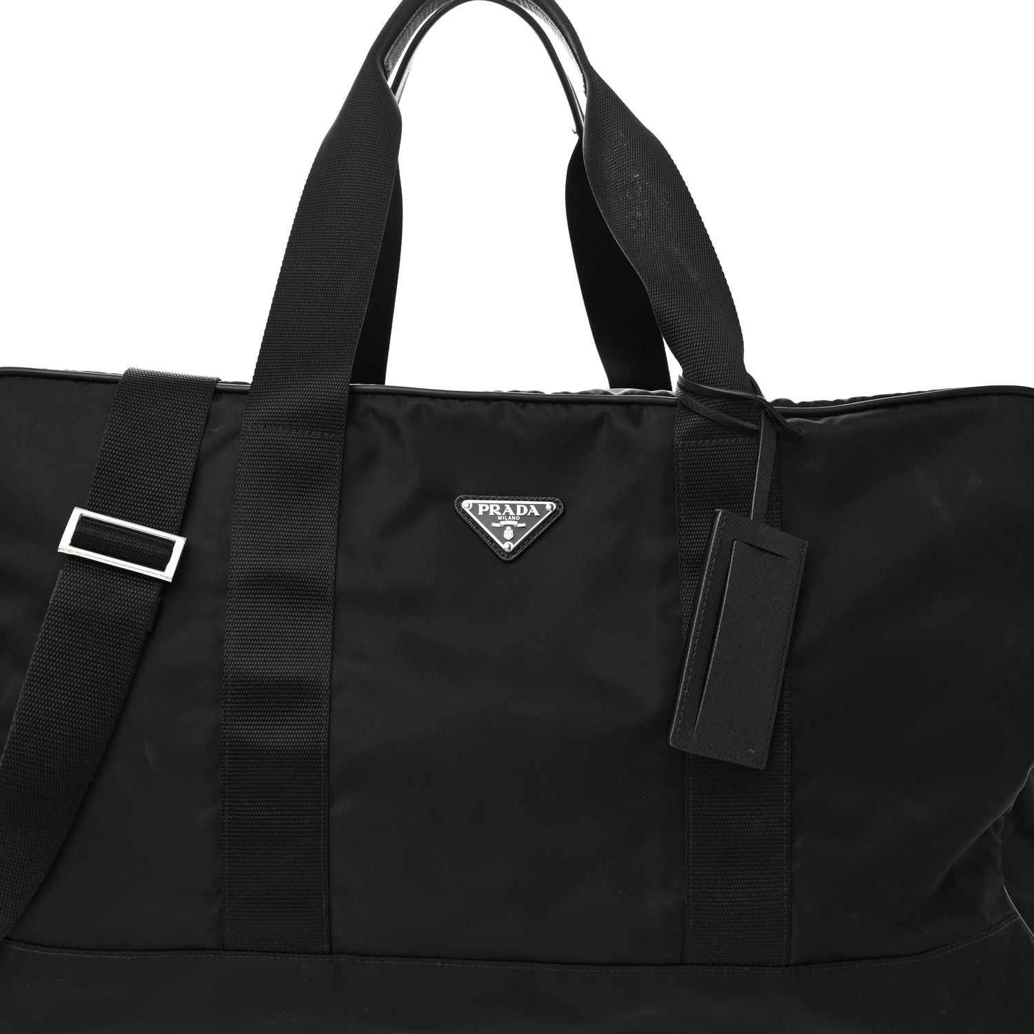 Prada Tessuto Nylon Saffiano Carry On Travel Bag Black 7 of 10