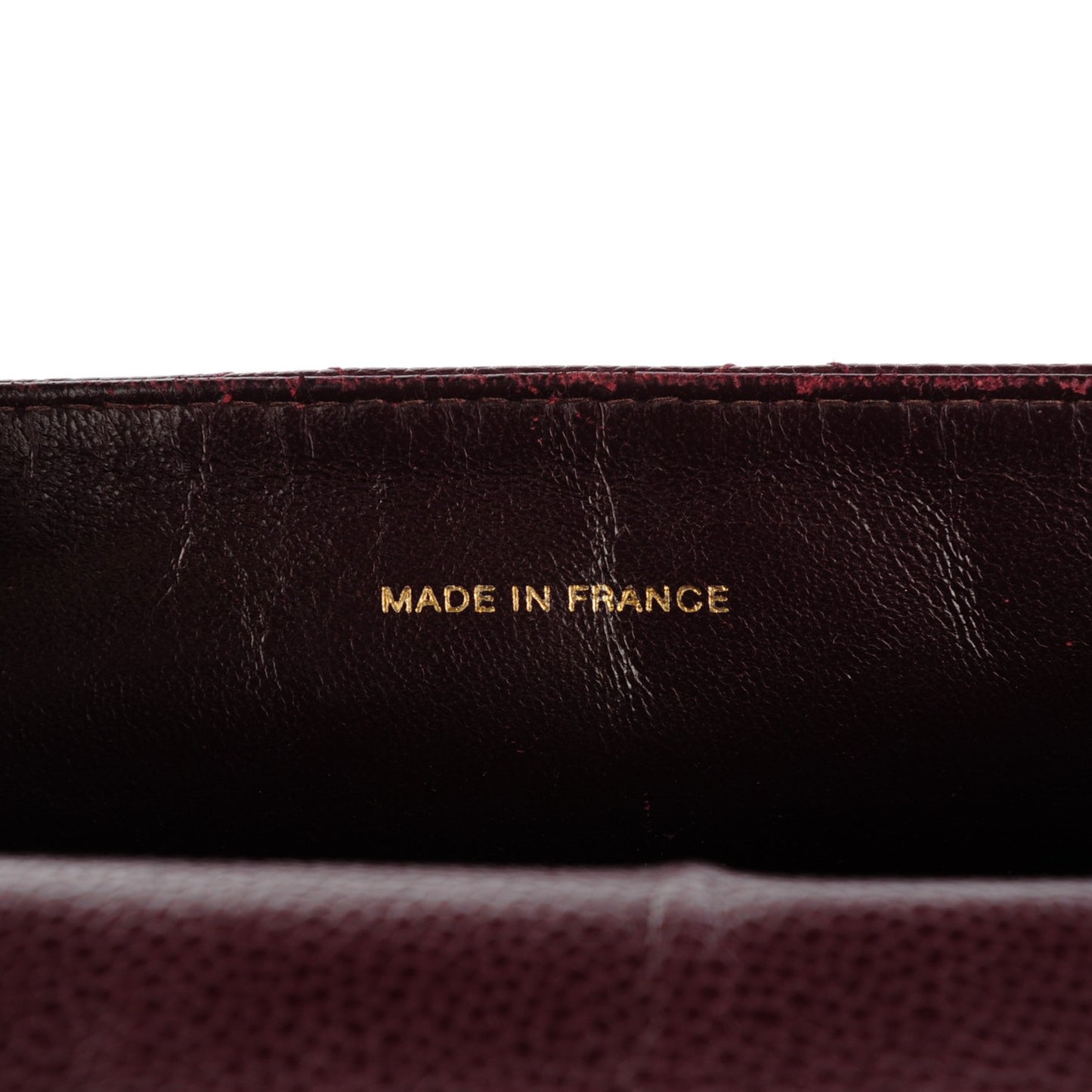 Caviar Stitched Shoulder Flap Burgundy