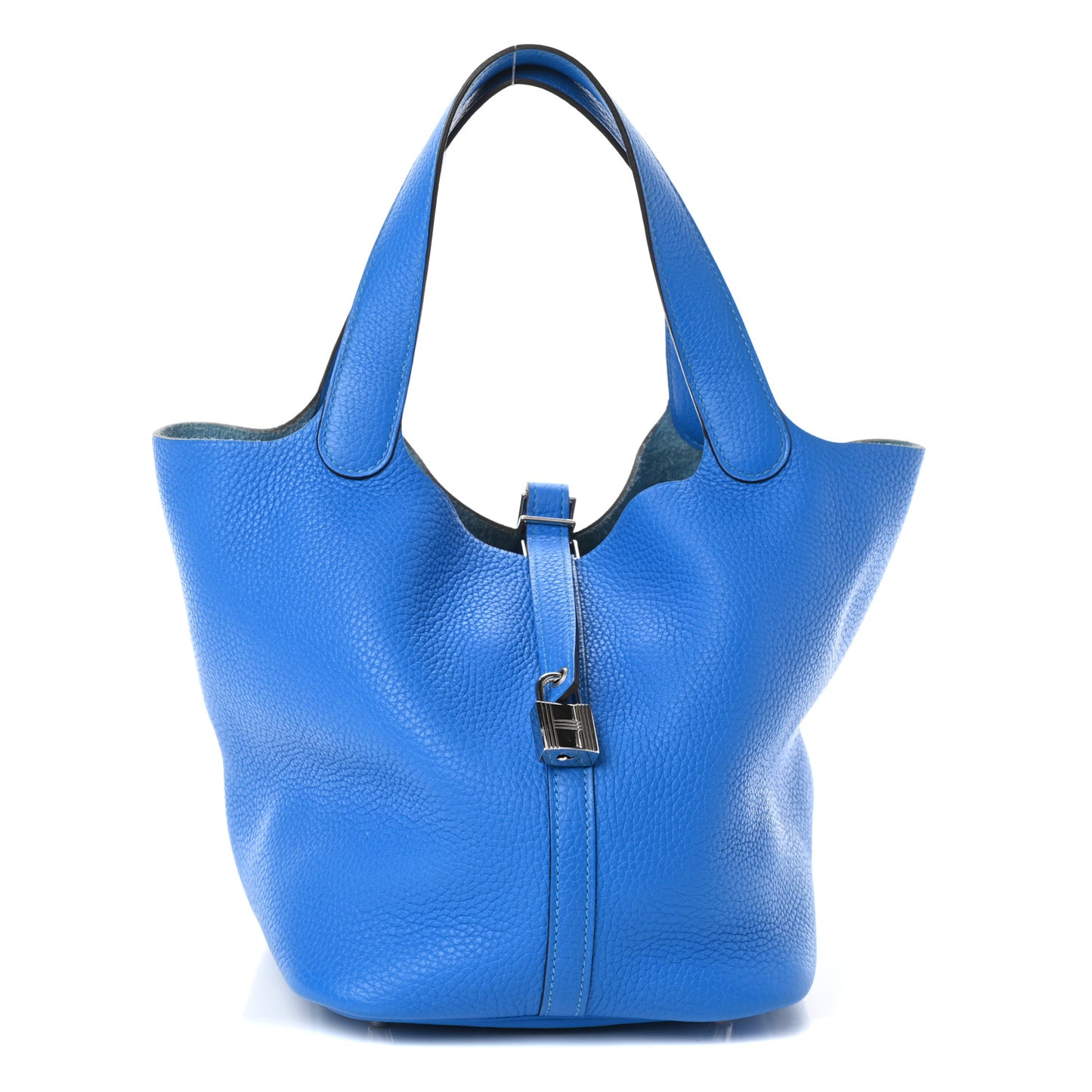Taurillon Clemence Picotin Lock 22 MM Bleu Hydra
