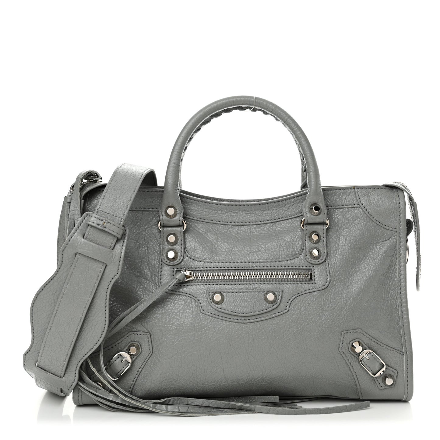 Agneau Classic Silver Hardware S City Gris Haussmannien