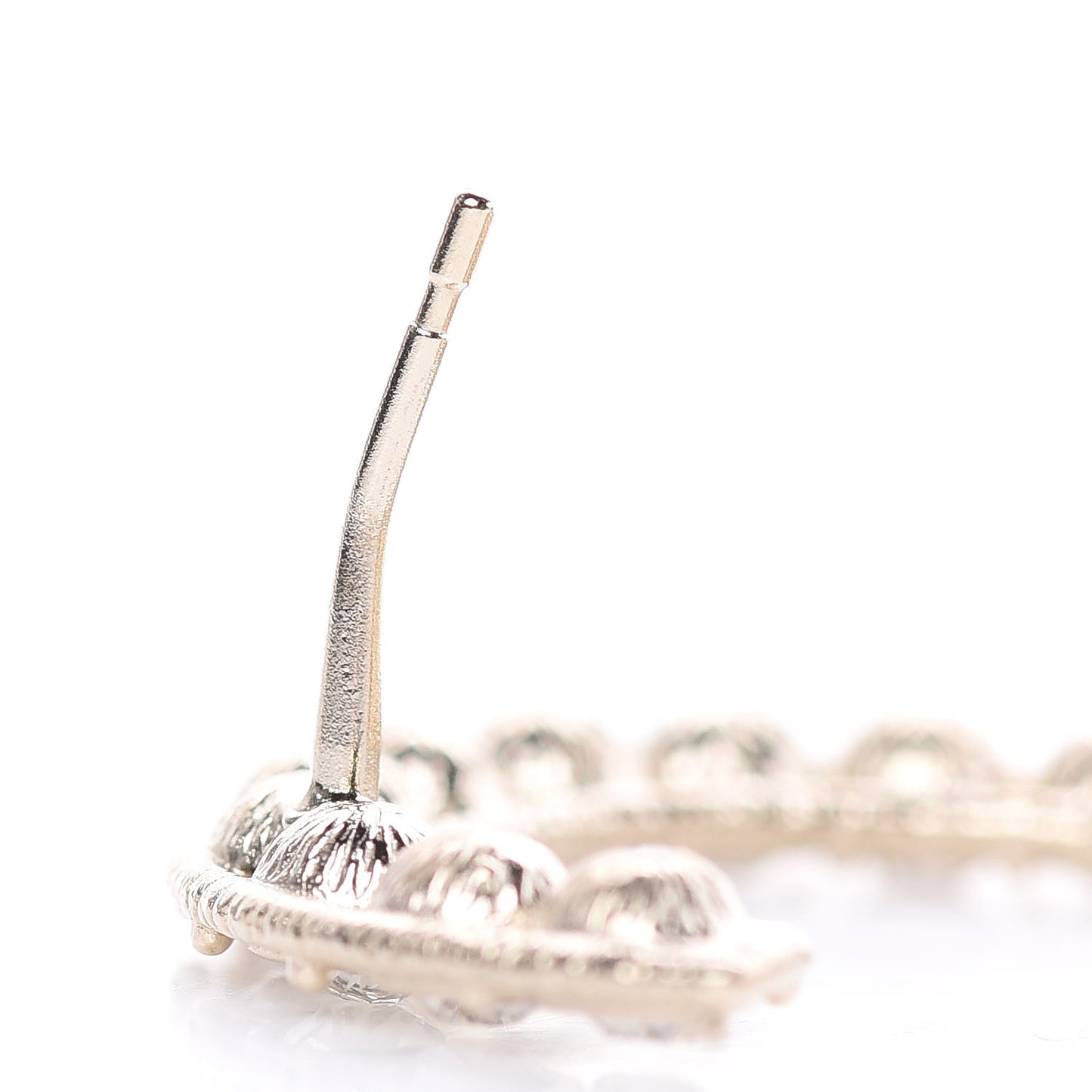 Crystal Cha-Nel Logo Drop Earrings Gold