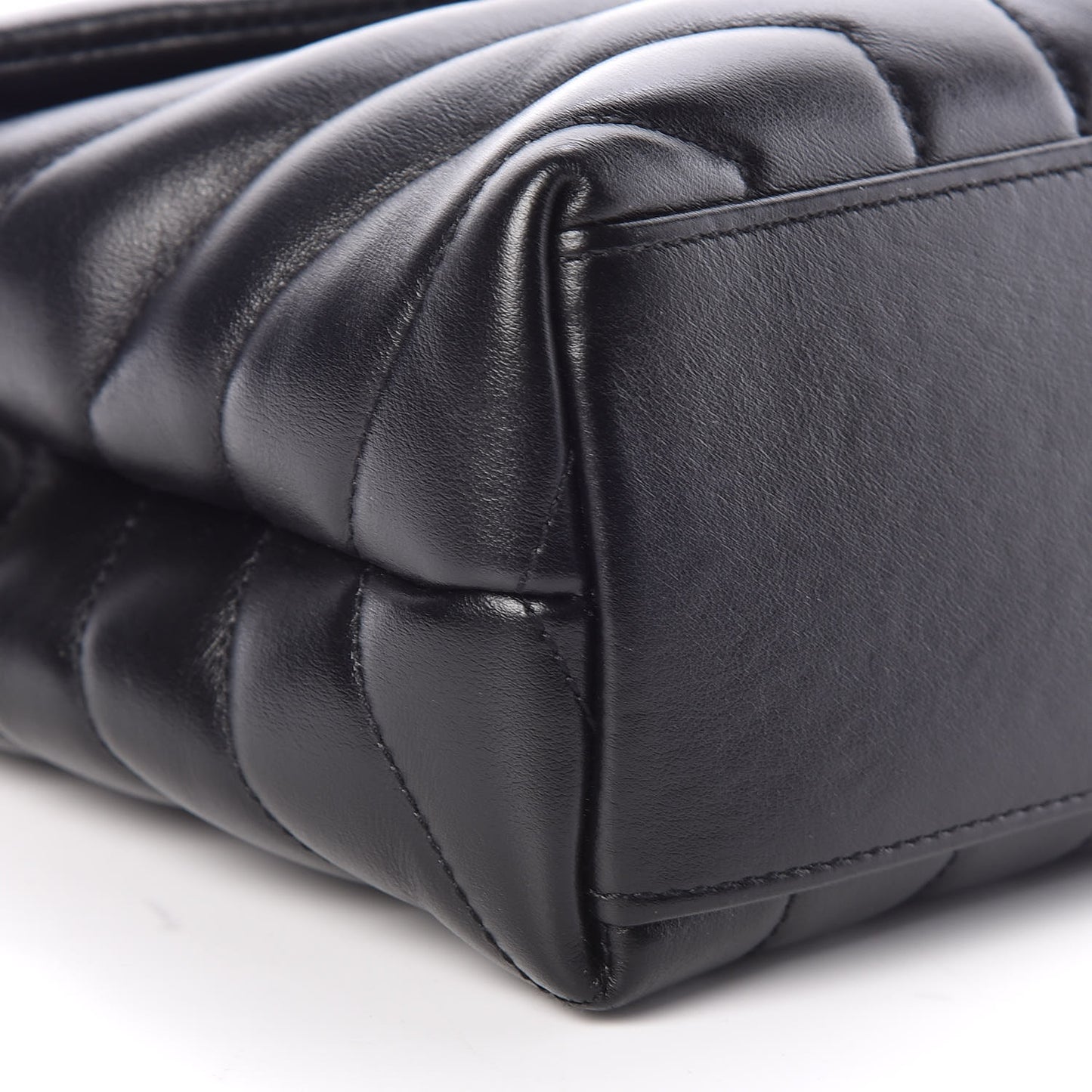 Calfskin Y Quilted Monogram Small Loulou Chain Satchel Black