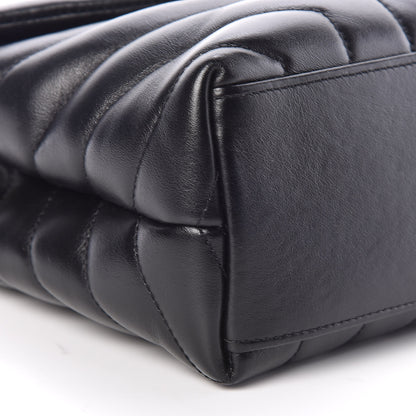 Saint Laurent Calfskin Y Quilted Monogram Small Loulou Chain Satchel Black 10 of 12