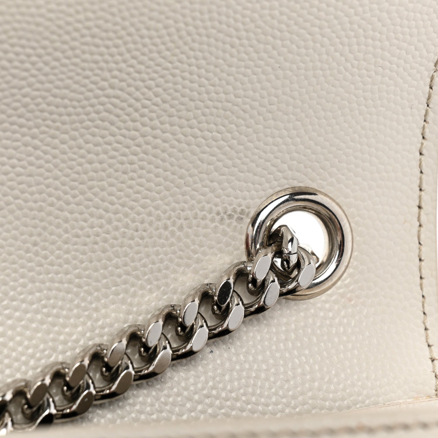 Saint Laurent Grain De Poudre Small Monogram Kate Satchel Icy White 12 of 27