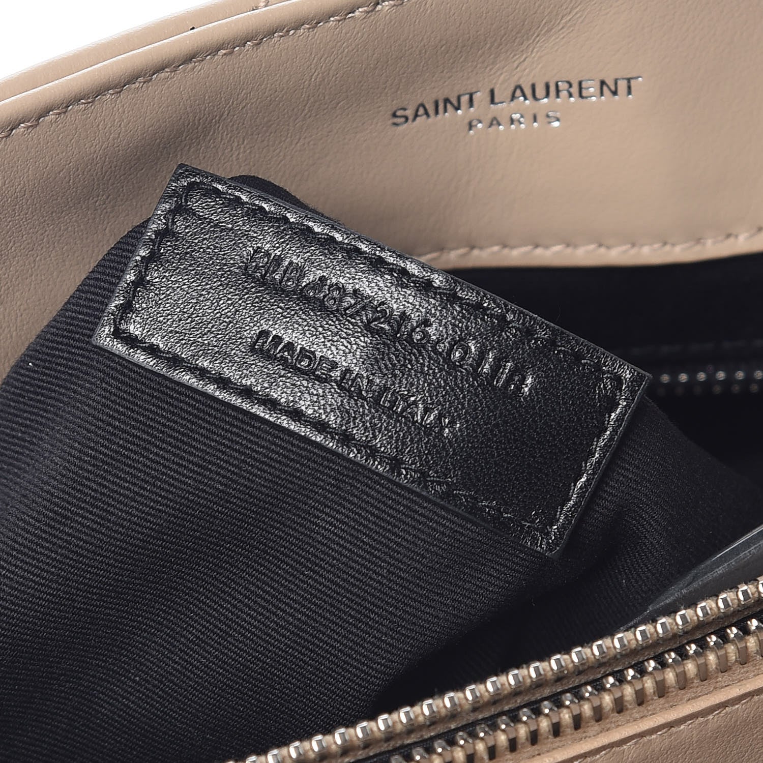 Saint Laurent Calfskin Y Quilted Monogram Medium Loulou Chain Satchel Dark Beige 9 of 11