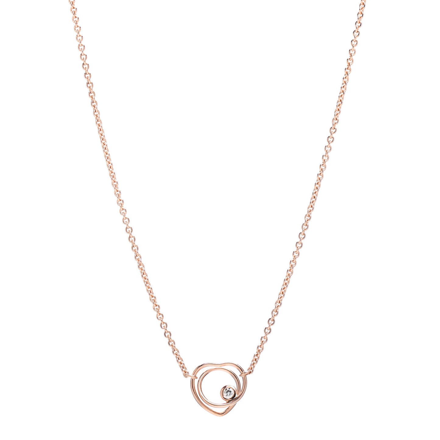 18K Rose Gold Diamond TPM Vertige Coeur Necklace SH