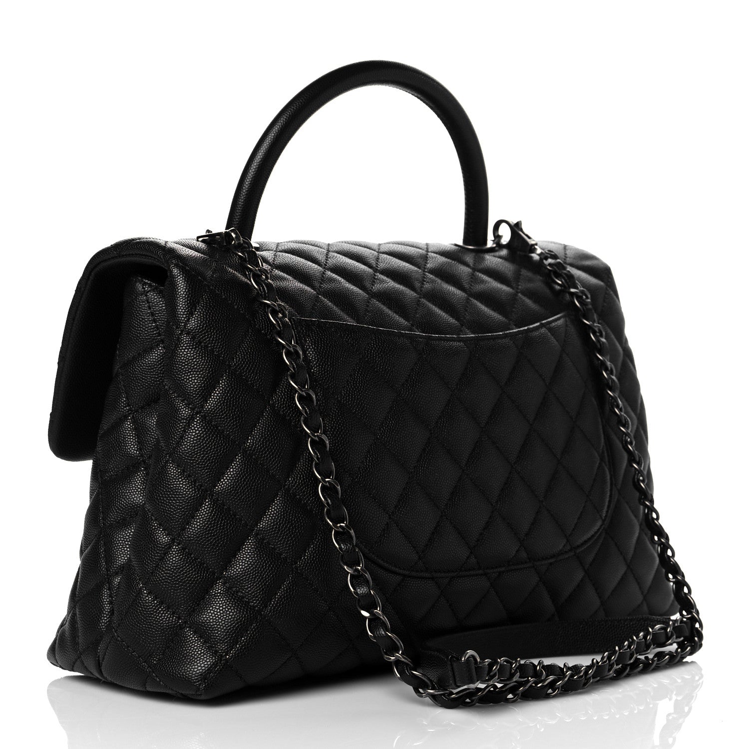 Chanel Caviar Quilted Medium Coco Handle Flap Black 3 of 10
