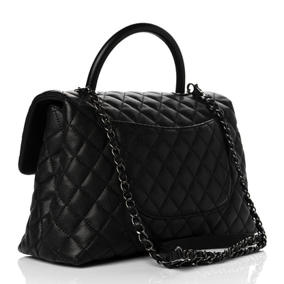Chanel Caviar Quilted Medium Coco Handle Flap Black 3 of 10
