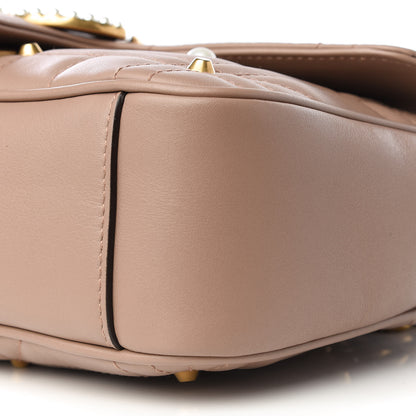 Gucci Calfskin Matelasse Studded Mini Pearly GG Marmont Shoulder Bag Porcelain Rose 7 of 8