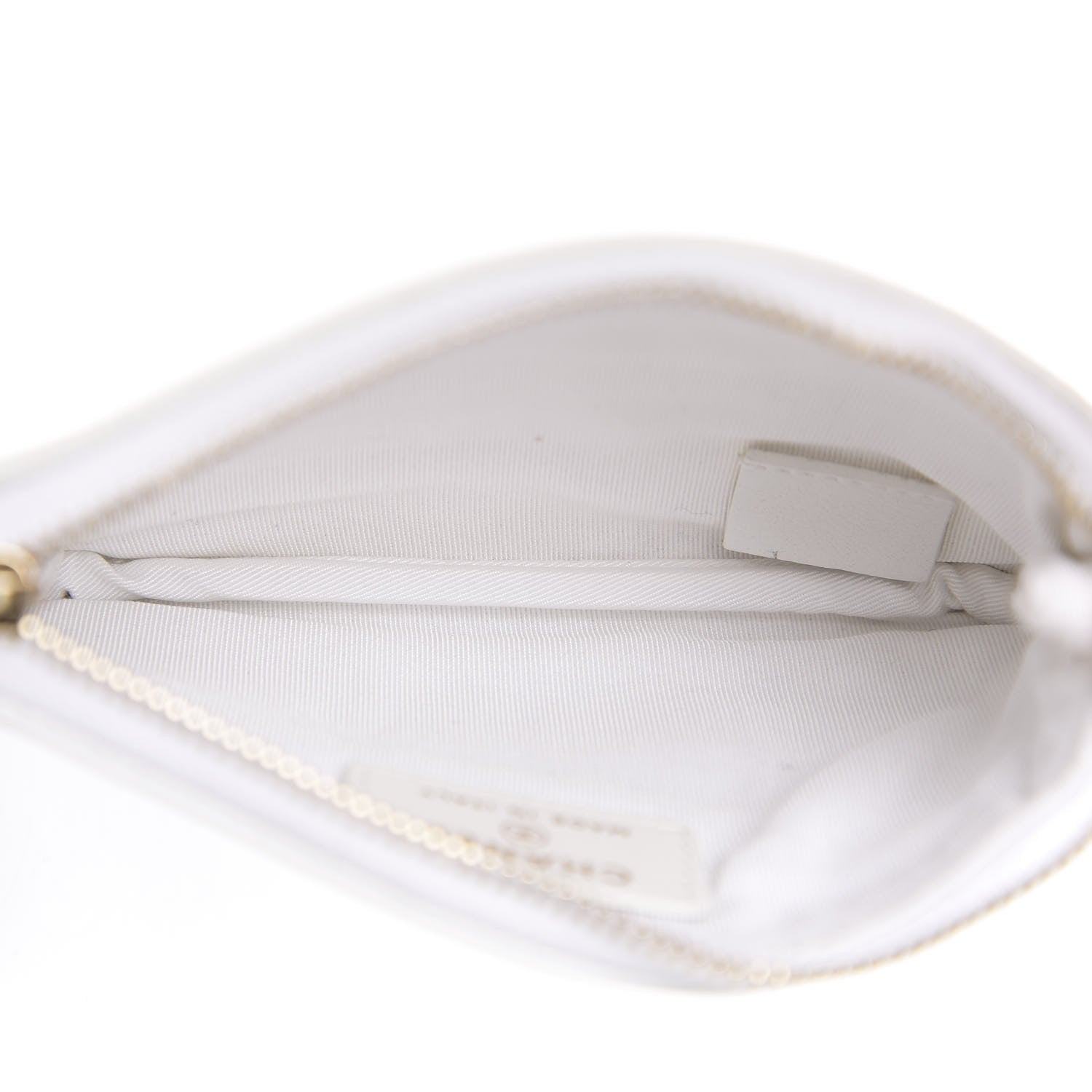 Chanel Calfskin Crocodile Embossed Cocodile Cosmetic Case White Gold 4 of 7