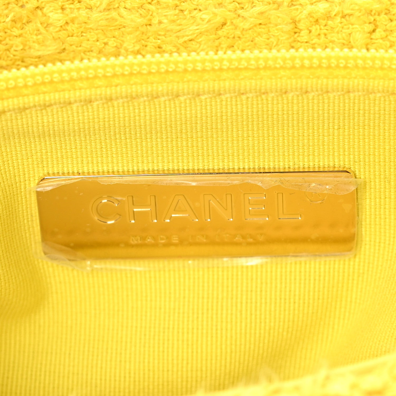 Chanel Tweed Quilted Medium Chanel 19 Flap Yellow 6 of 9