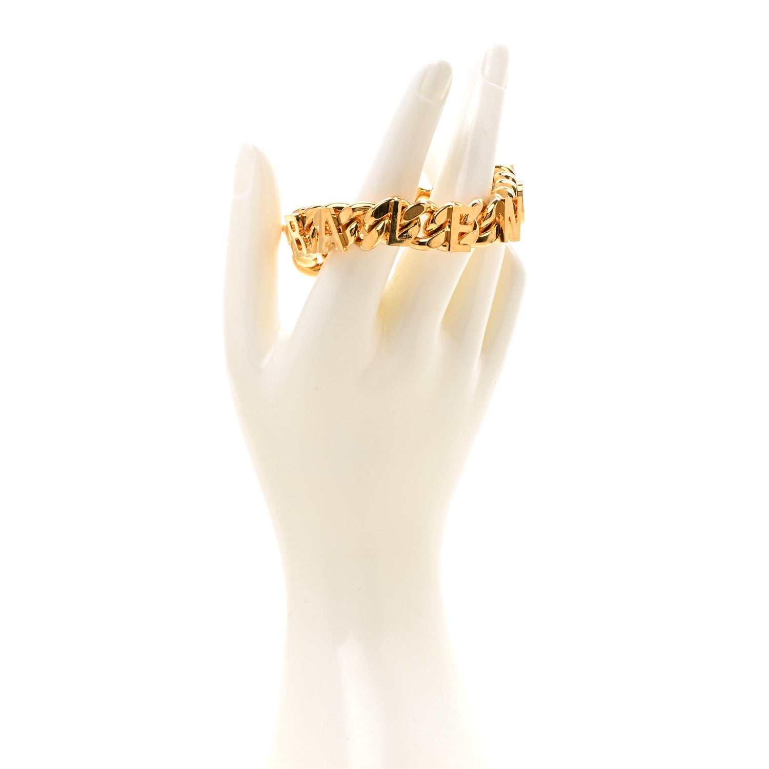 Balenciaga Metal Logo Chain Bracelet M Gold 2 of 5