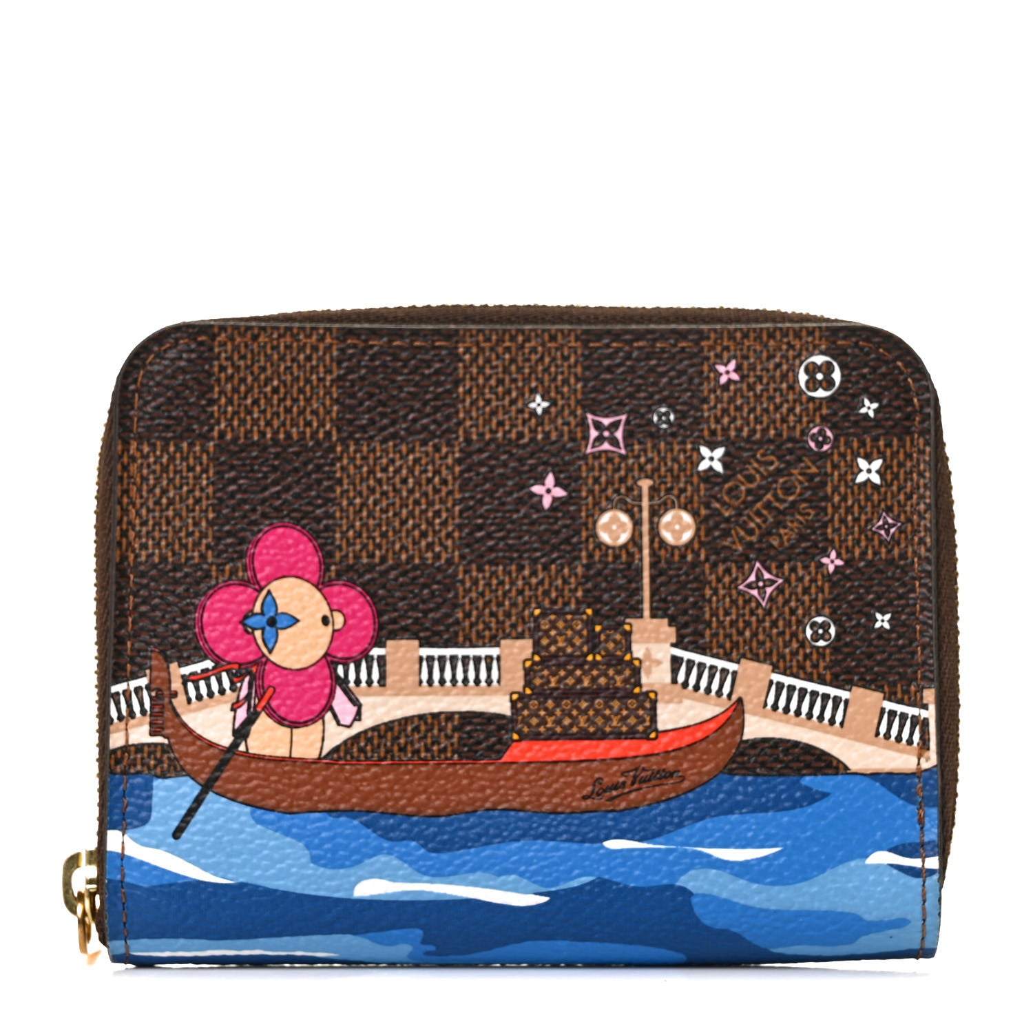 Louis Vuitton Damier Ebene 2019 Christmas Animation Zippy Coin Purse Blue 1 of 9