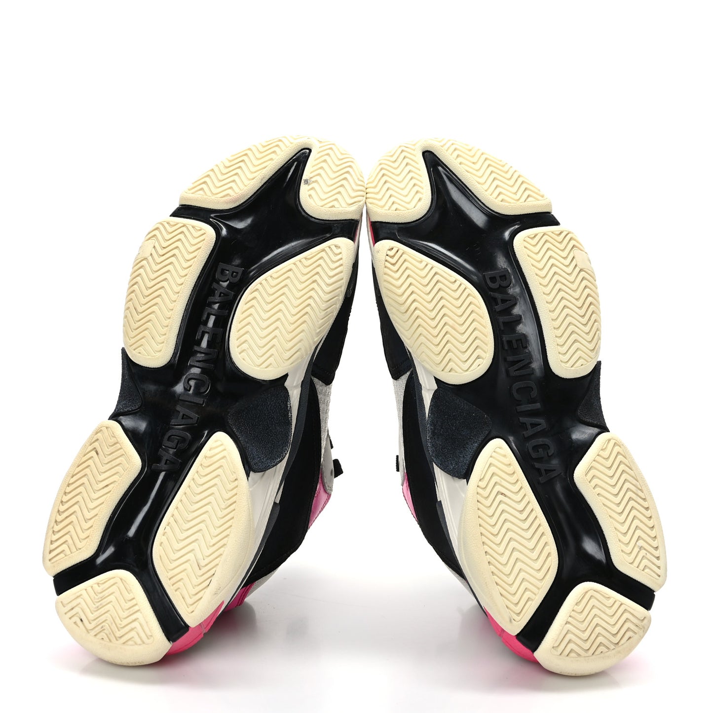 Fabric Mesh Womens Triple S Sneakers 40 Fluo Pink Grey White