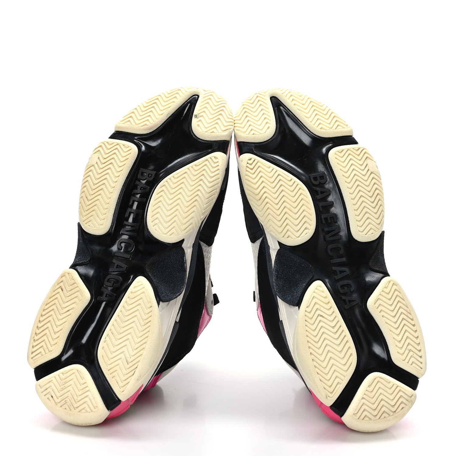 Balenciaga Fabric Mesh Womens Triple S Sneakers 40 Fluo Pink Grey White 5 of 7