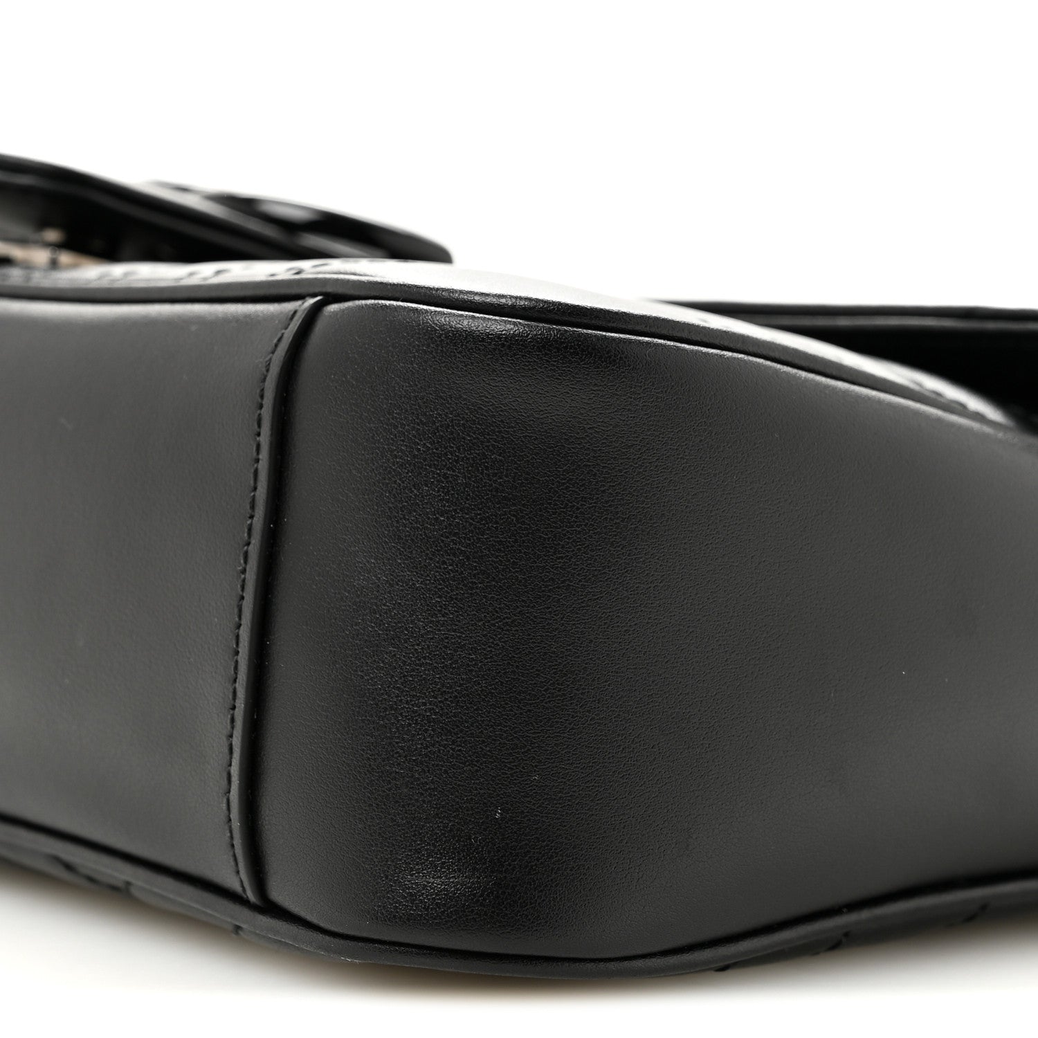 Gucci Calfskin Matelasse Monochrome Small GG Marmont Shoulder Bag Black 10 of 12