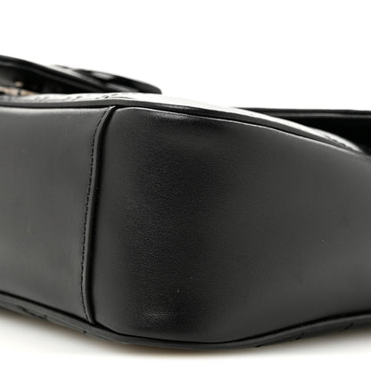 Gucci Calfskin Matelasse Monochrome Small GG Marmont Shoulder Bag Black 10 of 12