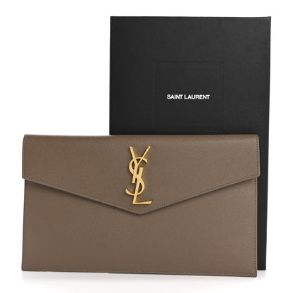 Saint Laurent Grain De Poudre Uptown Pouch Dark Beige 8 of 8