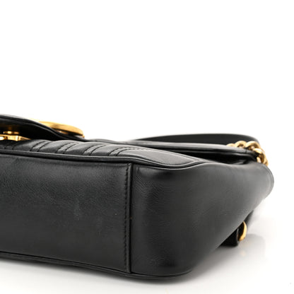 Gucci Calfskin Matelasse Small GG Marmont Shoulder Bag Black 10 of 10