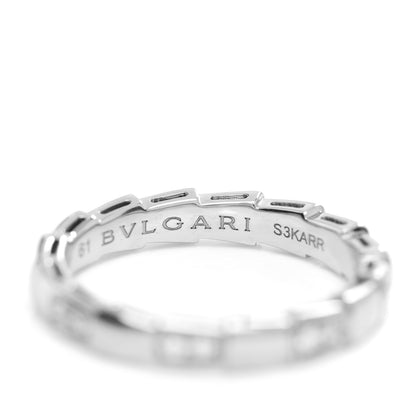 Bulgari 18K White Gold Diamond Narrow Serpenti Viper Band Ring 61 9.5 5 of 6
