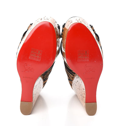 Christian Louboutin Panama Tiger Melides 140 Cork Wedges 39 Brown 5 of 9